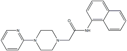 N-naphthalen-1-yl-2-(4-pyridin-2-ylpiperazin-1-yl)acetamide,,结构式