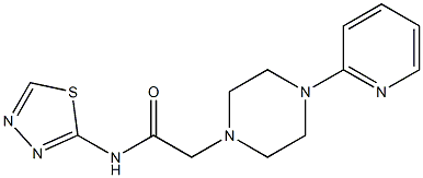 2-(4-pyridin-2-ylpiperazin-1-yl)-N-(1,3,4-thiadiazol-2-yl)acetamide 化学構造式