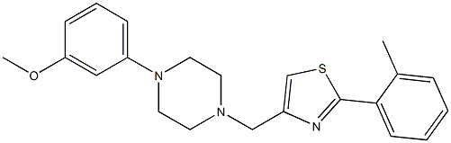 4-[[4-(3-methoxyphenyl)piperazin-1-yl]methyl]-2-(2-methylphenyl)-1,3-thiazole Structure