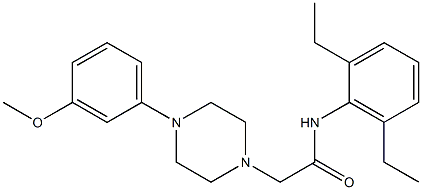 N-(2,6-diethylphenyl)-2-[4-(3-methoxyphenyl)piperazin-1-yl]acetamide,,结构式