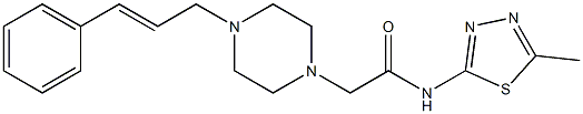 N-(5-methyl-1,3,4-thiadiazol-2-yl)-2-[4-[(E)-3-phenylprop-2-enyl]piperazin-1-yl]acetamide Structure