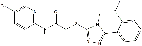 N-(5-chloropyridin-2-yl)-2-[[5-(2-methoxyphenyl)-4-methyl-1,2,4-triazol-3-yl]sulfanyl]acetamide,,结构式