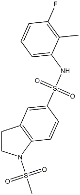 N-(3-fluoro-2-methylphenyl)-1-methylsulfonyl-2,3-dihydroindole-5-sulfonamide Struktur