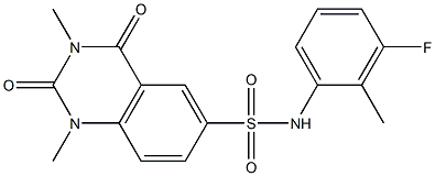 N-(3-fluoro-2-methylphenyl)-1,3-dimethyl-2,4-dioxoquinazoline-6-sulfonamide Struktur