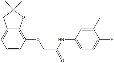 2-[(2,2-dimethyl-3H-1-benzofuran-7-yl)oxy]-N-(4-fluoro-3-methylphenyl)acetamide Structure