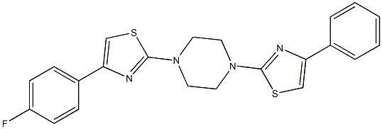 2-[4-[4-(4-fluorophenyl)-1,3-thiazol-2-yl]piperazin-1-yl]-4-phenyl-1,3-thiazole Struktur