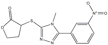 3-[[4-methyl-5-(3-nitrophenyl)-1,2,4-triazol-3-yl]sulfanyl]oxolan-2-one Structure