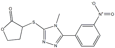 3-[[4-methyl-5-(3-nitrophenyl)-1,2,4-triazol-3-yl]sulfanyl]oxolan-2-one 化学構造式