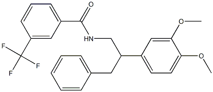 N-[2-(3,4-dimethoxyphenyl)-3-phenylpropyl]-3-(trifluoromethyl)benzamide 结构式