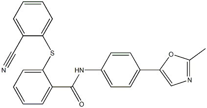 2-(2-cyanophenyl)sulfanyl-N-[4-(2-methyl-1,3-oxazol-5-yl)phenyl]benzamide Structure