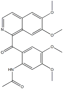 N-[2-(6,7-dimethoxyisoquinoline-1-carbonyl)-4,5-dimethoxyphenyl]acetamide 化学構造式