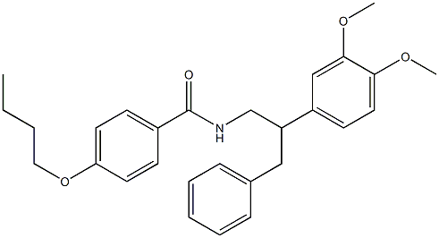 4-butoxy-N-[2-(3,4-dimethoxyphenyl)-3-phenylpropyl]benzamide Structure