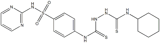 1-cyclohexyl-3-[[4-(pyrimidin-2-ylsulfamoyl)phenyl]carbamothioylamino]thiourea Structure