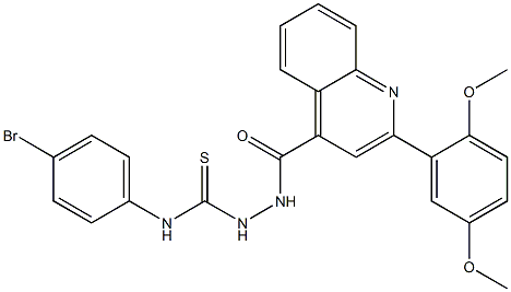 1-(4-bromophenyl)-3-[[2-(2,5-dimethoxyphenyl)quinoline-4-carbonyl]amino]thiourea 结构式