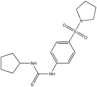 1-cyclopentyl-3-(4-pyrrolidin-1-ylsulfonylphenyl)thiourea Structure