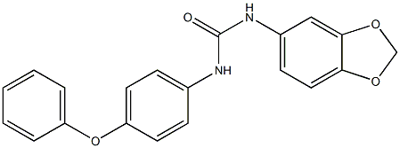1-(1,3-benzodioxol-5-yl)-3-(4-phenoxyphenyl)urea 化学構造式
