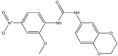 1-(2,3-dihydro-1,4-benzodioxin-6-yl)-3-(2-methoxy-4-nitrophenyl)urea 结构式