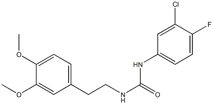 1-(3-chloro-4-fluorophenyl)-3-[2-(3,4-dimethoxyphenyl)ethyl]urea 化学構造式