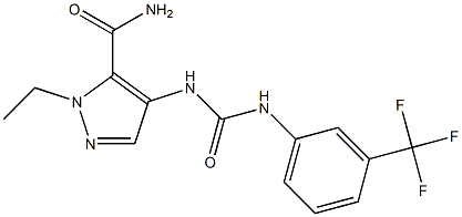  2-ethyl-4-[[3-(trifluoromethyl)phenyl]carbamoylamino]pyrazole-3-carboxamide