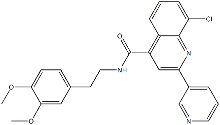 8-chloro-N-[2-(3,4-dimethoxyphenyl)ethyl]-2-pyridin-3-ylquinoline-4-carboxamide Struktur