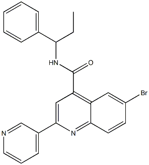 6-bromo-N-(1-phenylpropyl)-2-pyridin-3-ylquinoline-4-carboxamide Structure