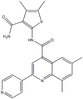  N-(3-carbamoyl-4,5-dimethylthiophen-2-yl)-6,8-dimethyl-2-pyridin-4-ylquinoline-4-carboxamide