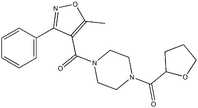 [4-(5-methyl-3-phenyl-1,2-oxazole-4-carbonyl)piperazin-1-yl]-(oxolan-2-yl)methanone Struktur