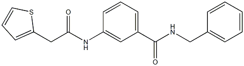 N-benzyl-3-[(2-thiophen-2-ylacetyl)amino]benzamide 化学構造式