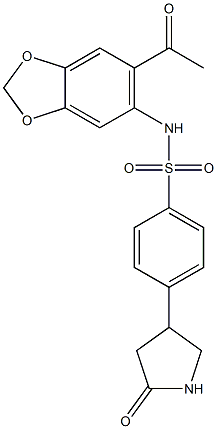  N-(6-acetyl-1,3-benzodioxol-5-yl)-4-(5-oxopyrrolidin-3-yl)benzenesulfonamide