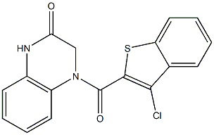 4-(3-chloro-1-benzothiophene-2-carbonyl)-1,3-dihydroquinoxalin-2-one Struktur