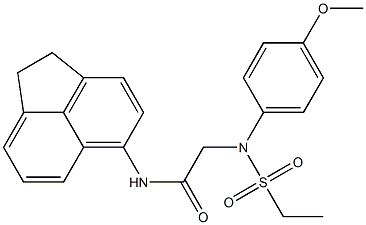 N-(1,2-dihydroacenaphthylen-5-yl)-2-(N-ethylsulfonyl-4-methoxyanilino)acetamide 化学構造式