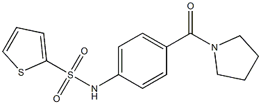 N-[4-(pyrrolidine-1-carbonyl)phenyl]thiophene-2-sulfonamide 化学構造式