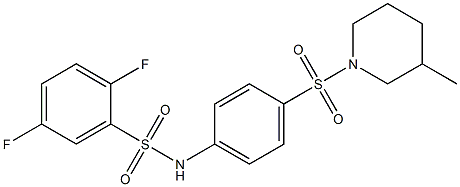 2,5-difluoro-N-[4-(3-methylpiperidin-1-yl)sulfonylphenyl]benzenesulfonamide 化学構造式
