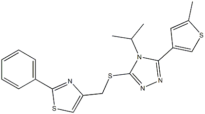 4-[[5-(5-methylthiophen-3-yl)-4-propan-2-yl-1,2,4-triazol-3-yl]sulfanylmethyl]-2-phenyl-1,3-thiazole