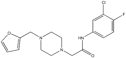 N-(3-chloro-4-fluorophenyl)-2-[4-(furan-2-ylmethyl)piperazin-1-yl]acetamide Structure