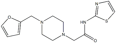 2-[4-(furan-2-ylmethyl)piperazin-1-yl]-N-(1,3-thiazol-2-yl)acetamide 结构式