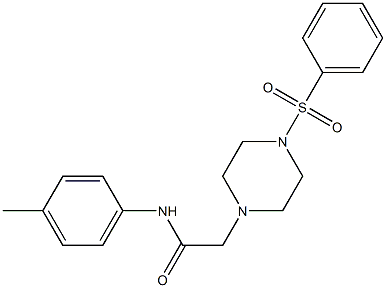 2-[4-(benzenesulfonyl)piperazin-1-yl]-N-(4-methylphenyl)acetamide 化学構造式