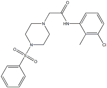 2-[4-(benzenesulfonyl)piperazin-1-yl]-N-(3-chloro-2-methylphenyl)acetamide Structure