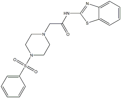 2-[4-(benzenesulfonyl)piperazin-1-yl]-N-(1,3-benzothiazol-2-yl)acetamide Structure