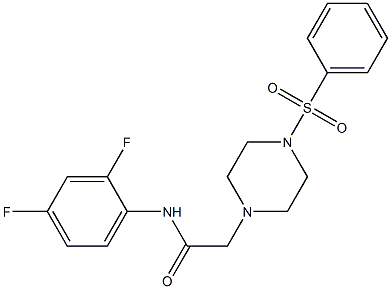 2-[4-(benzenesulfonyl)piperazin-1-yl]-N-(2,4-difluorophenyl)acetamide Structure