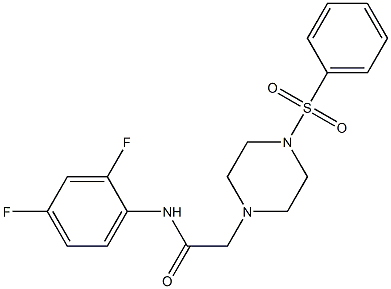 2-[4-(benzenesulfonyl)piperazin-1-yl]-N-(2,4-difluorophenyl)acetamide 化学構造式