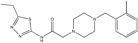 N-(5-ethyl-1,3,4-thiadiazol-2-yl)-2-[4-[(2-methylphenyl)methyl]piperazin-1-yl]acetamide Structure