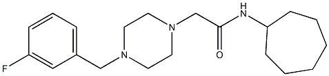 N-cycloheptyl-2-[4-[(3-fluorophenyl)methyl]piperazin-1-yl]acetamide Structure