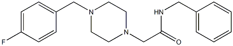 N-benzyl-2-[4-[(4-fluorophenyl)methyl]piperazin-1-yl]acetamide 结构式