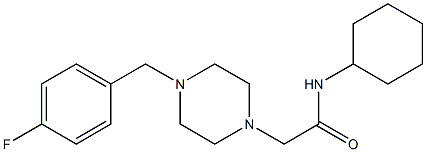 N-cyclohexyl-2-[4-[(4-fluorophenyl)methyl]piperazin-1-yl]acetamide Struktur