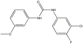 1-(3-chloro-4-fluorophenyl)-3-(3-methoxyphenyl)urea 化学構造式