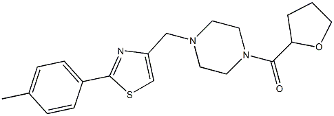 [4-[[2-(4-methylphenyl)-1,3-thiazol-4-yl]methyl]piperazin-1-yl]-(oxolan-2-yl)methanone Structure