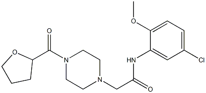 N-(5-chloro-2-methoxyphenyl)-2-[4-(oxolane-2-carbonyl)piperazin-1-yl]acetamide 化学構造式