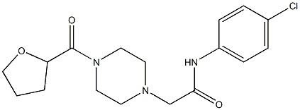 N-(4-chlorophenyl)-2-[4-(oxolane-2-carbonyl)piperazin-1-yl]acetamide Struktur