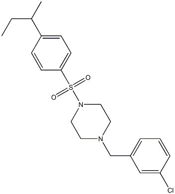 1-(4-butan-2-ylphenyl)sulfonyl-4-[(3-chlorophenyl)methyl]piperazine Structure